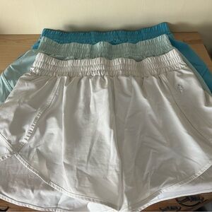 Set of Three Athletic Shorts in White and Blue Tones